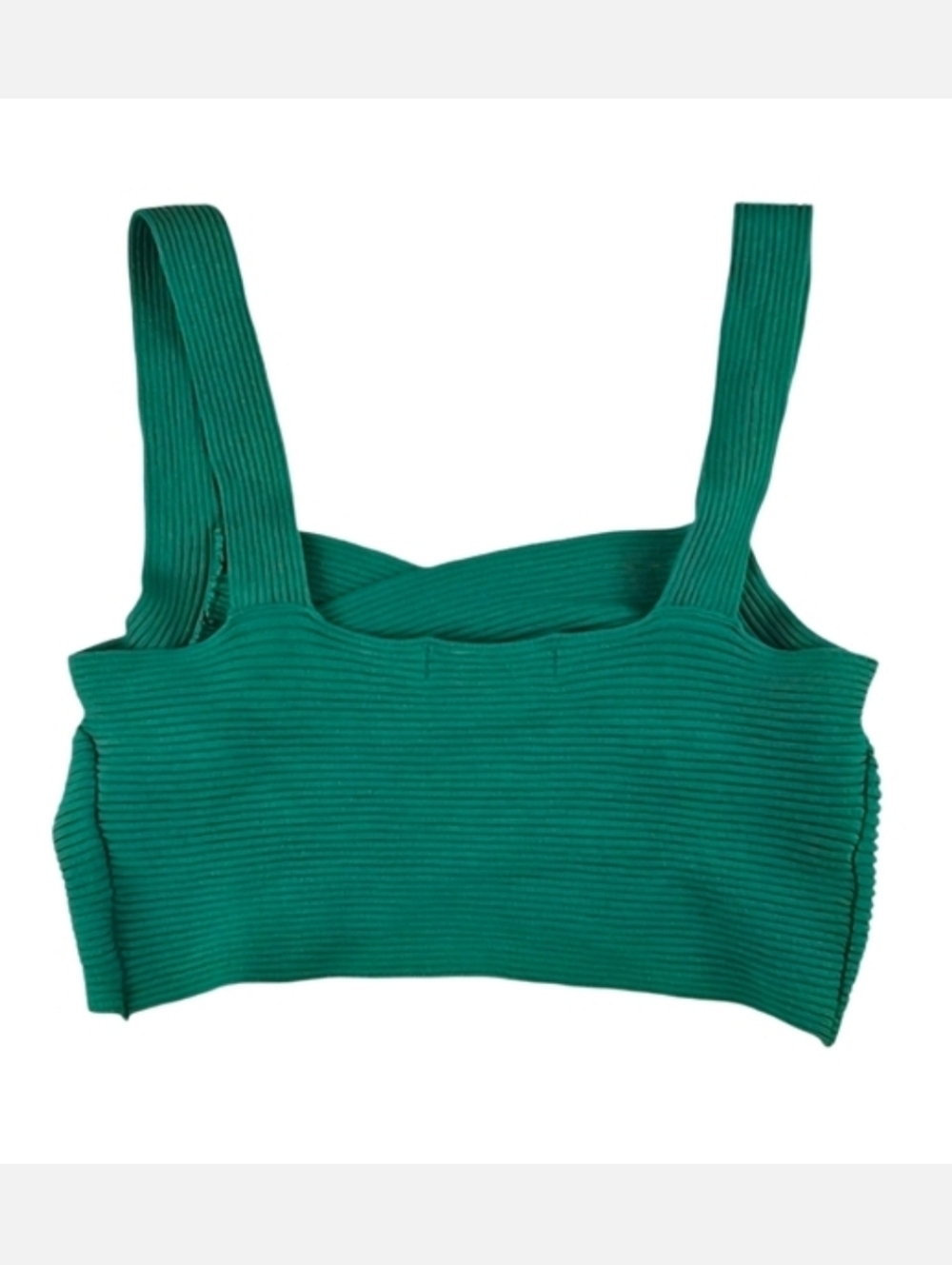 Mango Green Ribbed Crop Top - Picture 4 of 5
